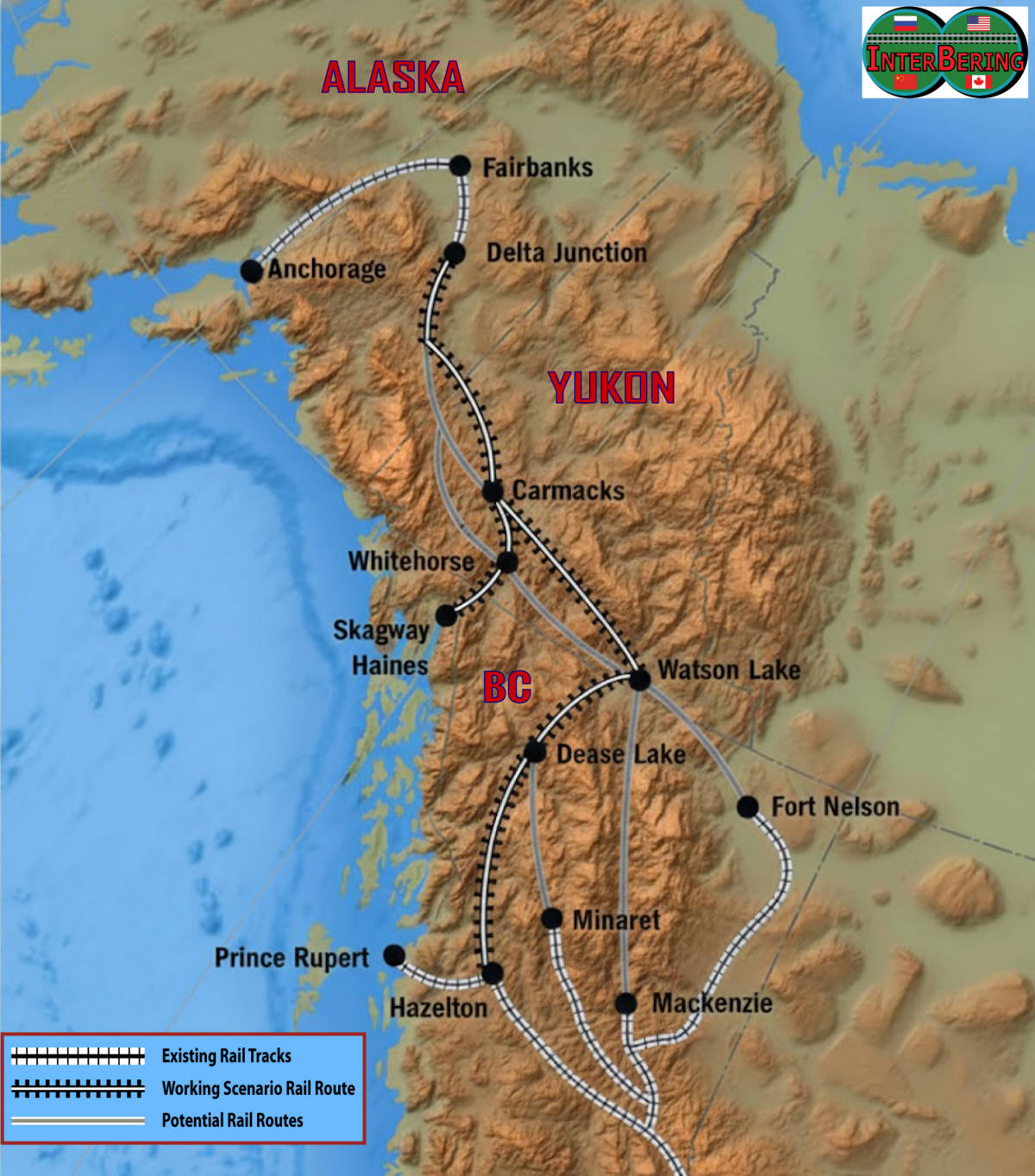 Proposed Alaska-Canada Rail Route