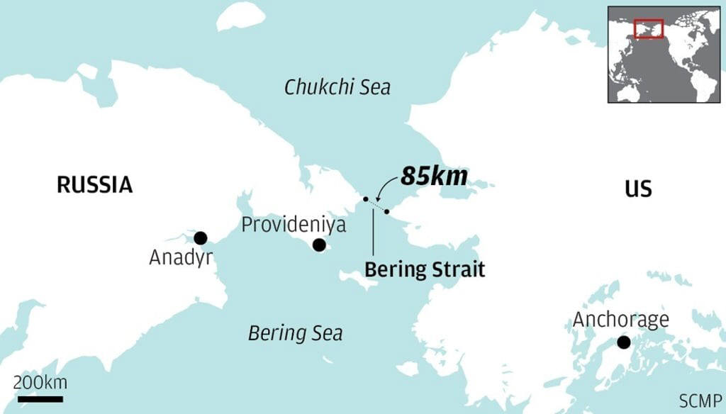 The area surrounding the Bering Strait