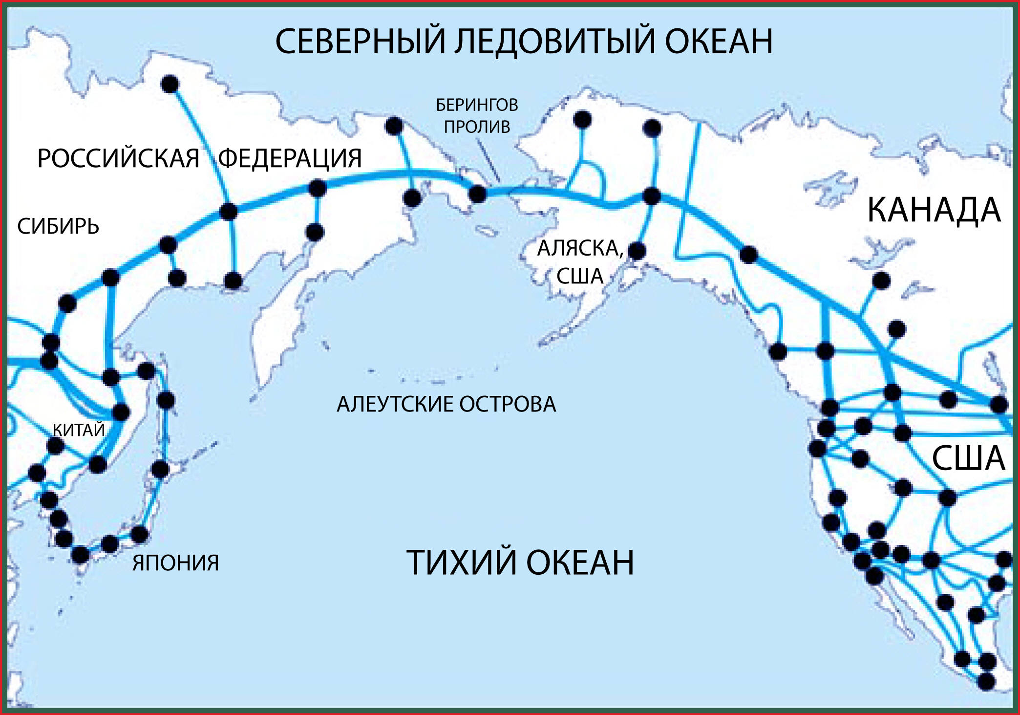 Bering Strait rail map