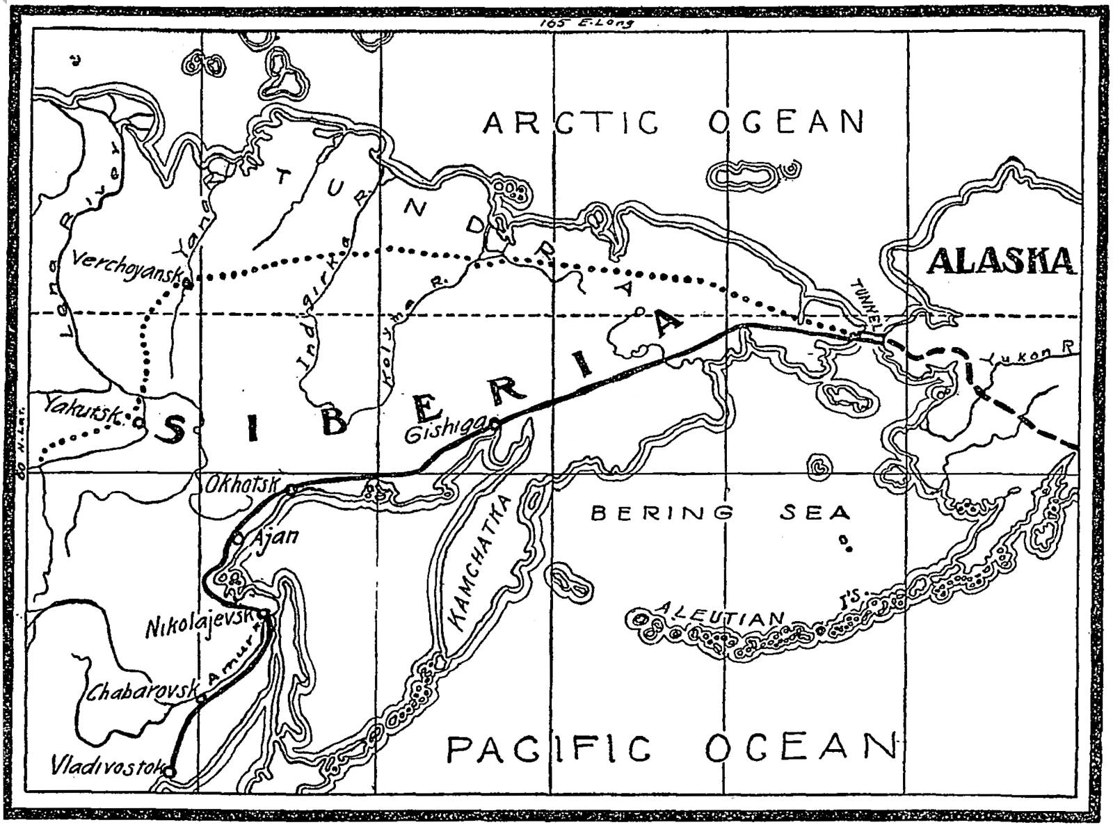 Map of proposed railroads in Siberia, 1906