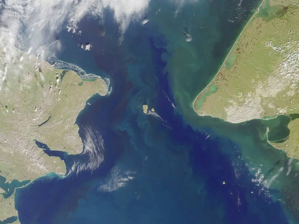 Satellite photo of the Bering Strait